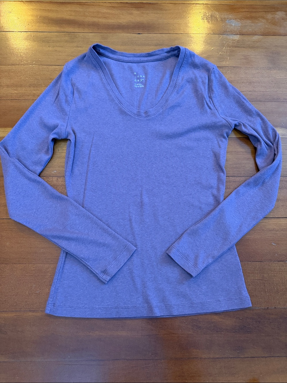 a new day Lavender Long Sleeve V-Neck Tee